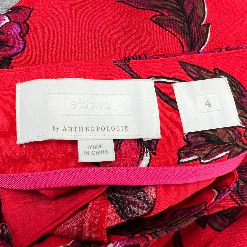 Anthropologie Margo Wide Leg Trousers Boho Floral Pants Flowy Straight Feminine - Picture 5 of 11